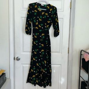 Black Silk Wrap Sun Dress